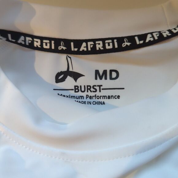 LAFROI Burst Maximum Performance Rash Guard Shirt Mens M White Black Skulls - Picture 5 of 8